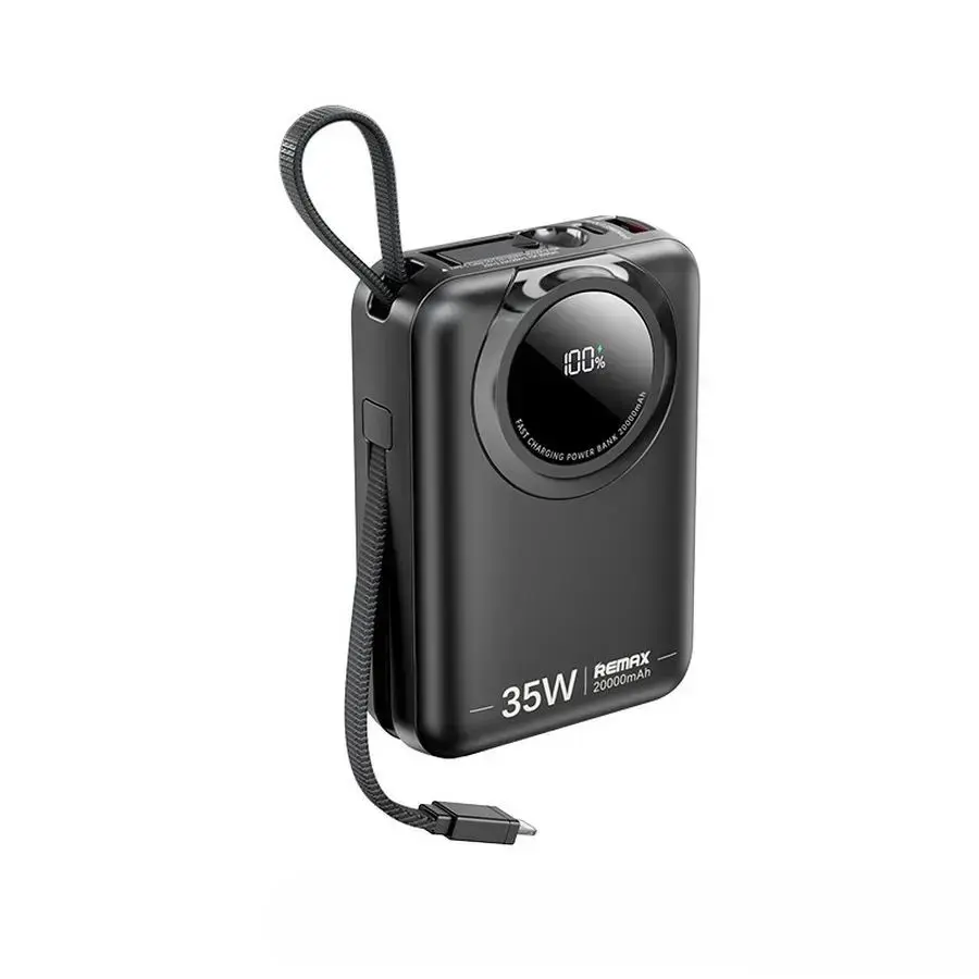 Remax Scuba Series RPP-73 ārējais akumulators (powerbank) | 20 000 mAh | 35W | USB-A, USB-C, Lightning | melns