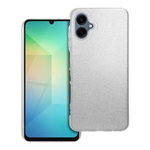 Shining maciņš telefonam Samsung Galaxy A06 4G (A065) sudraba krāsā