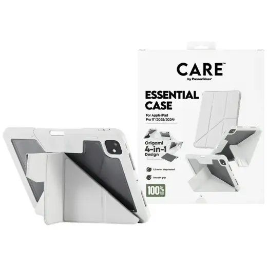 Etui Care by PanzerGlass Y fold do iPad   Pro 11" (2025|2024) jasnoszary