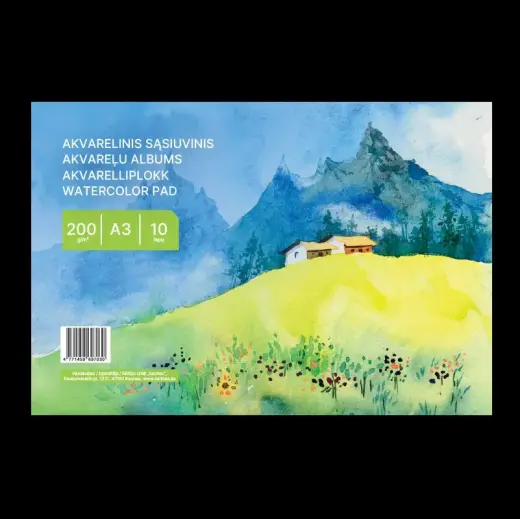 Akvareļa papīrs, A3, 200g 10lpp