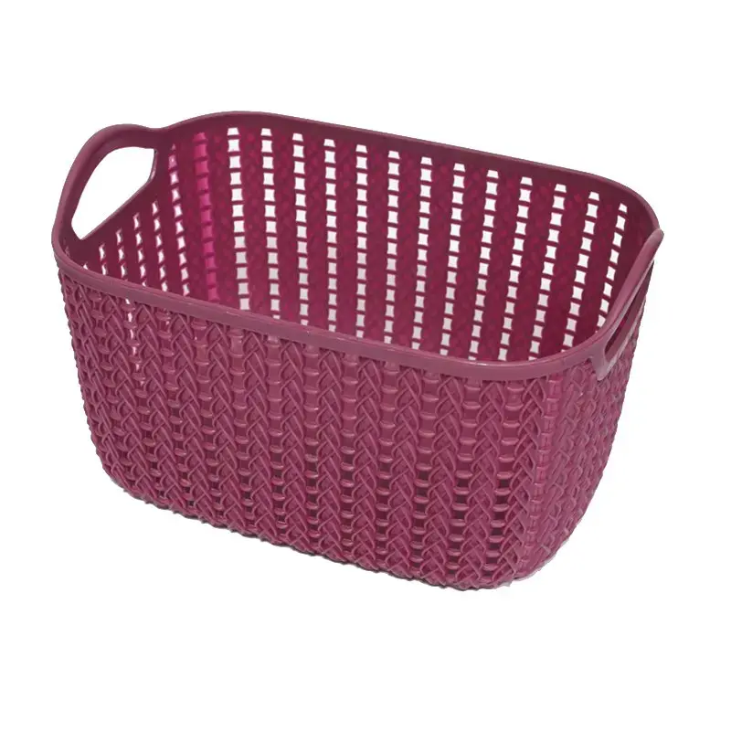 Plastic basket tall 24x16x13cm Ruuby, dark red
