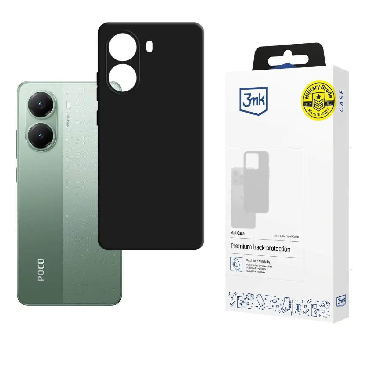 3MK Matt maciņš telefonam Poco X7 Pro 5G melns