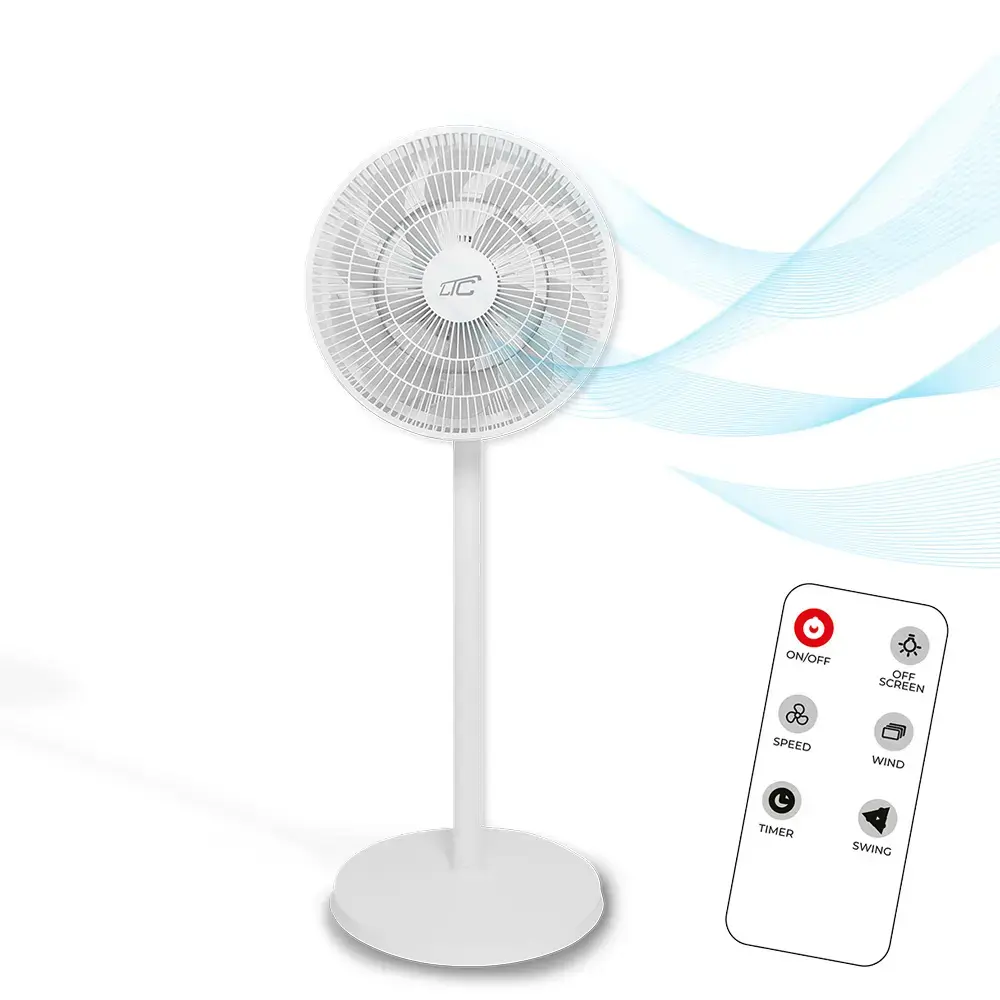 Standing Fan WT112 45W 12" digital display, remote, oscillation, white