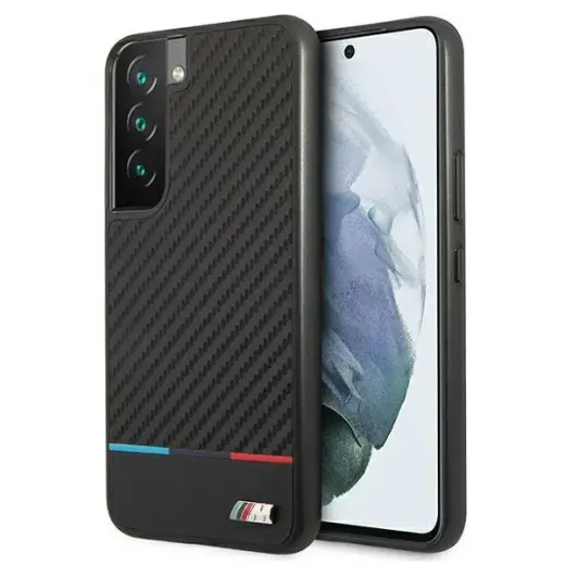 Etui hardcase BMW BMHCS22SPUCARTCBK S22 S901 black|czarny M Collection Triangles