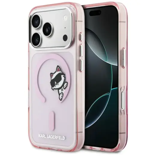 Karl Lagerfeld IML Peekaboo чехол с поддержкой MagSafe для телефона iPhone 17 Pro Max розовый