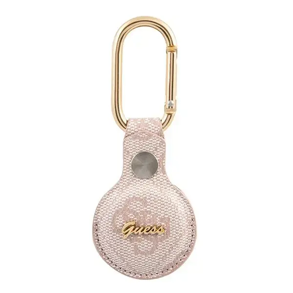 GUATP4GMSRP Guess PU 4G Script Dog Clip AirTag Case Pink