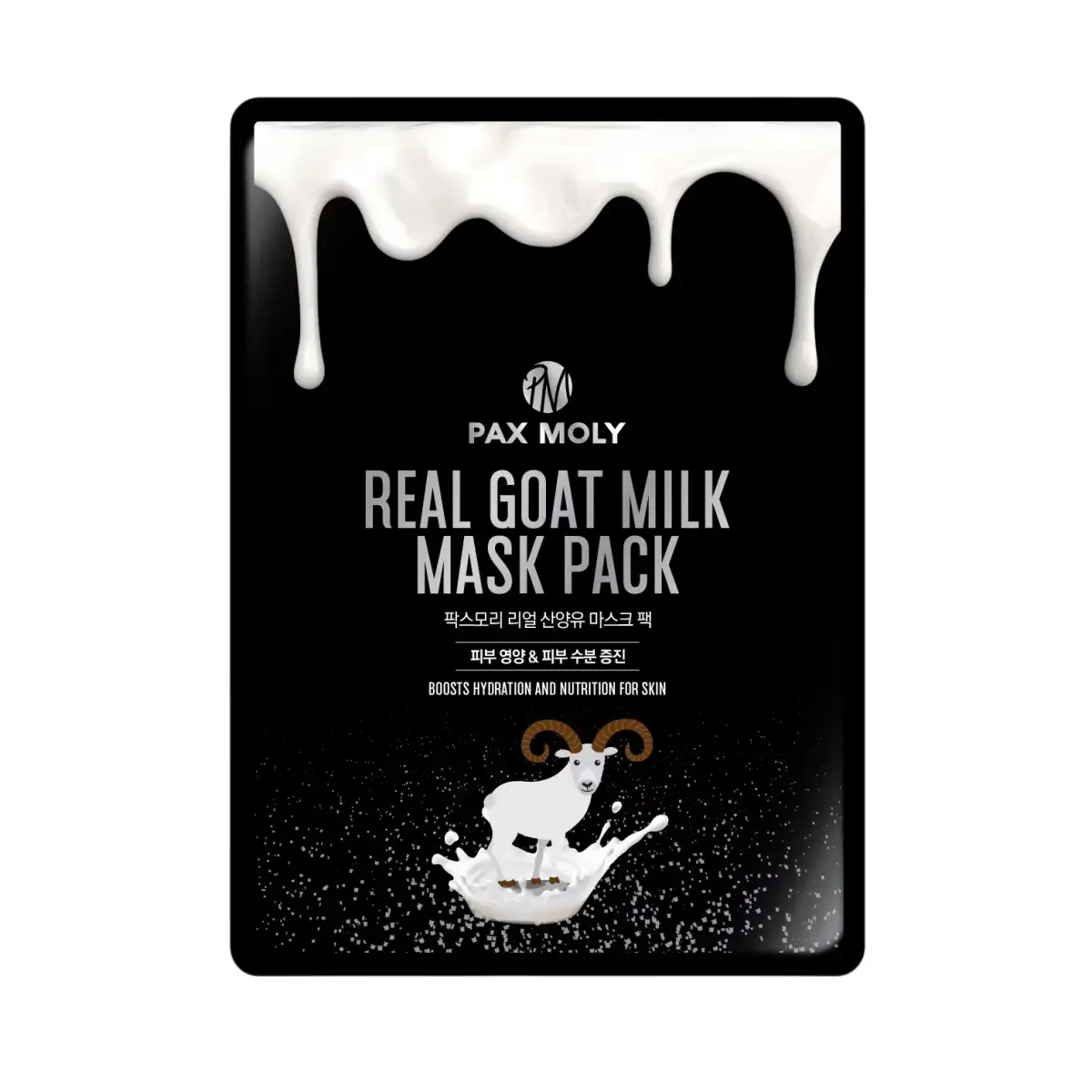 PaxMoly, Real Goat Milk, Hydrating & Nourishing, Sheet Mask, Face, Day & Night, 25 ml