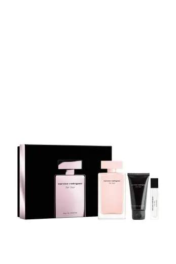 Narciso Rodriguez for Her 3 Piece Gift Set: Eau De Parfum 100ml - Body Lotion 50ml - Eau De Parfum 10ml