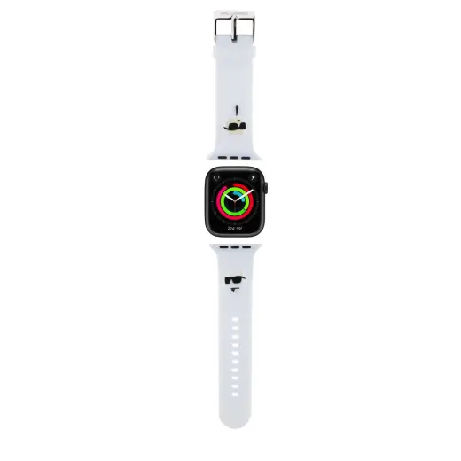 Karl Lagerfeld Karl and Choupette Head NFT išmaniojo laikrodžio dirželis Apple Watch (38/40/41 mm) | silikoninis | baltas