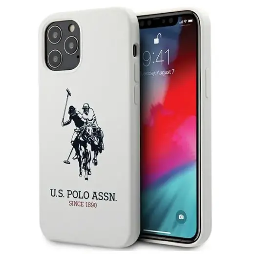 US Polo USHCP12MSLHRWH iPhone 12|12 Pro 6,1" biały|white Silicone Collection