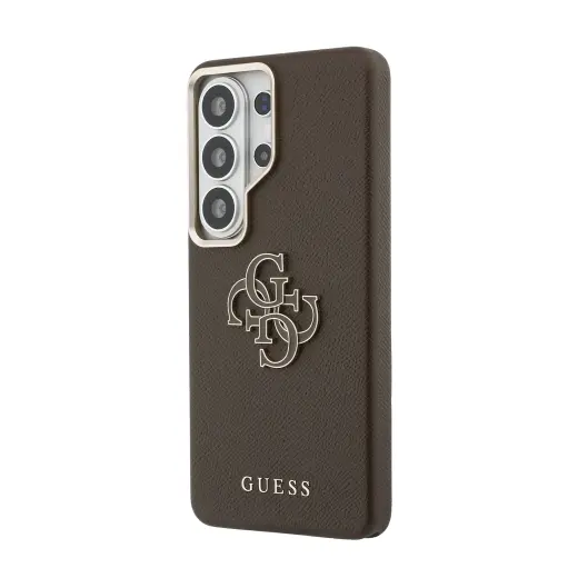 Guess PU 4G Resin Metal Logo чехол для телефона Samsung Galaxy S26 Ultra (S948) коричневый