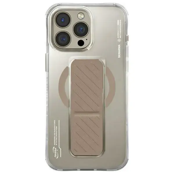 Skinarma case Axon iPhone 16 Pro Max 6.9" Magnetic Charging + Grip Stand champagne