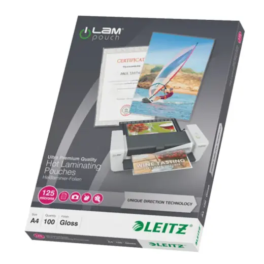 Laminēšanas kabata LEITZ, A4, 216x303 mm, 125 mikr, UDT, 100 gab./iepak.