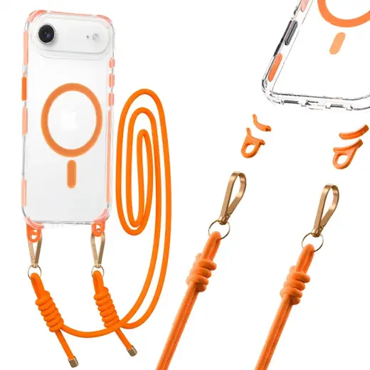 Tel Protect Strap Clear maciņš telefonam iPhone 17 Air oranžs
