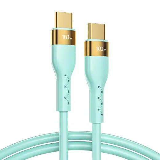 Joyroom Liquid Silicone USB Type C - USB Type C charging | data cable PD 100W 1.2m green (S-1250N18-10)