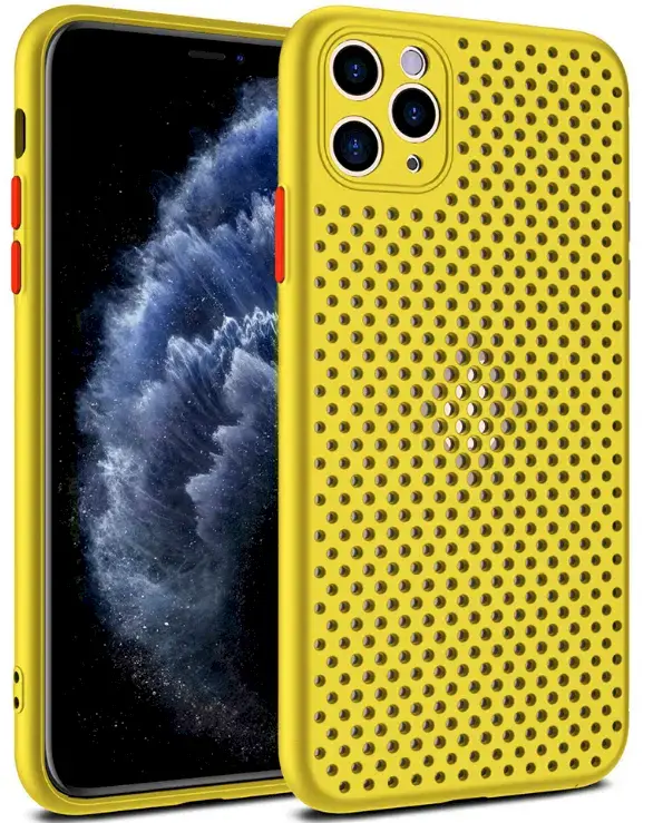 Fusion Breathe Case Silikona Aizsargapvalks Priekš Apple iPhone 12 Pro Max Dzeltens