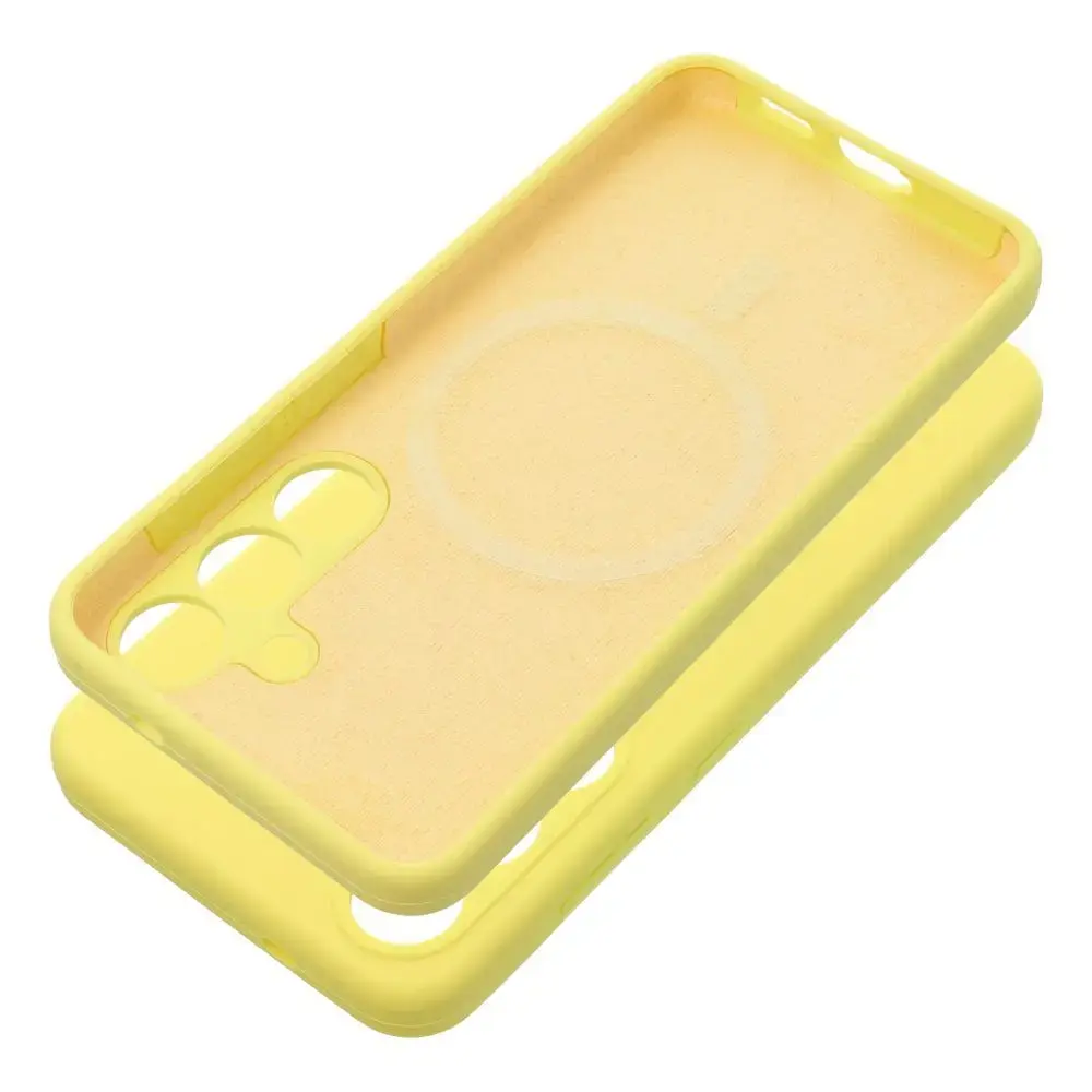 Case SILICONE 2mm for SAMSUNG S25 compatible with MagSafe lemon