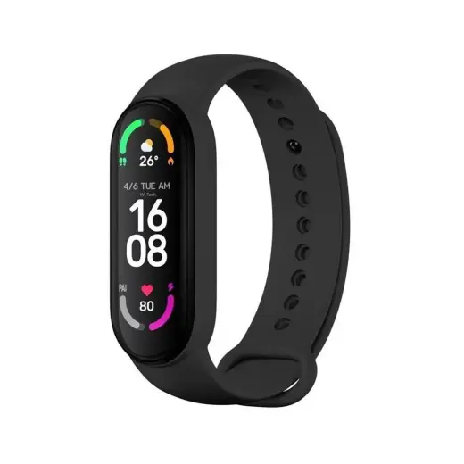 nutikella rihm Xiaomi Mi Band 5/6/7 jaoks | silikoonist | must
