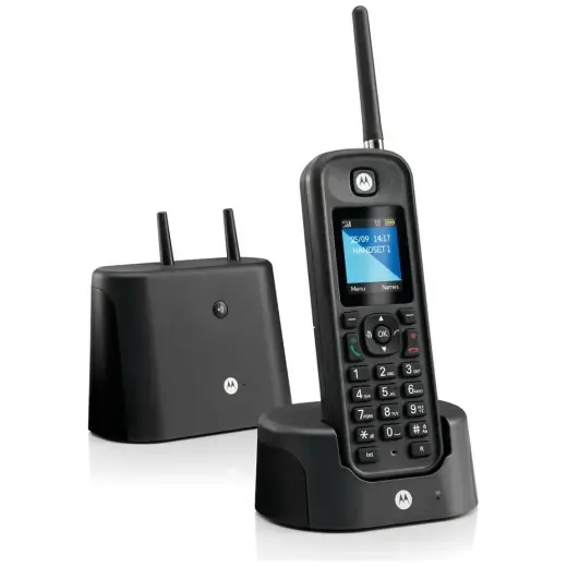 Landline phone Motorola O201 with far distance antena black