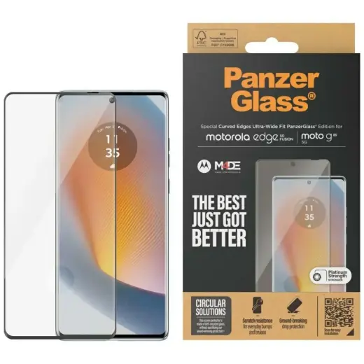 Szkło hartowane PanzerGlass Ultra-Wide    Fit do Motorola Edge 50 Fusion | Moto G85