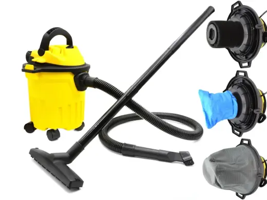 Industriālais 15L sausās un mitrās tīrīšanas putekļu sūcējs 1250W