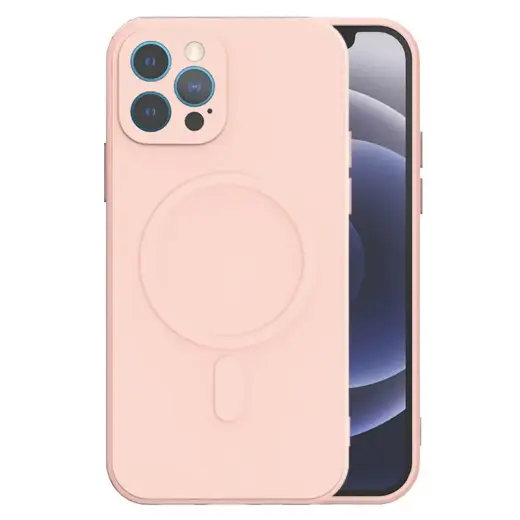 TEL PROTECT MagSilicone чехол с поддержкой MagSafe для телефона iPhone 13 Pro Max розовый