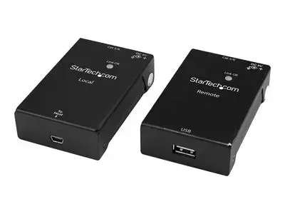 StarTech.com USB 2.0 Extender over Cat5e|Cat6 Cable (RJ45), Up to 165ft (50m), High Speed USB Port Extender Adapter Kit, Powered, USB over Ethernet Cable Extender, 480Mbps, Metal Housing - Power|Link|Activity LEDs (USB2001EXTV) - USB extender - USB 2.0
