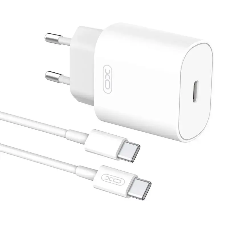 Wall Charger with + USB-C Cable XO L91EU 25W (white)