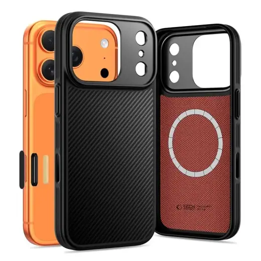 TECH-PROTECT KEVLAR ARAMID maciņš ar MagSafe atbalstu telefonam Apple iPhone 17 Pro Max melns