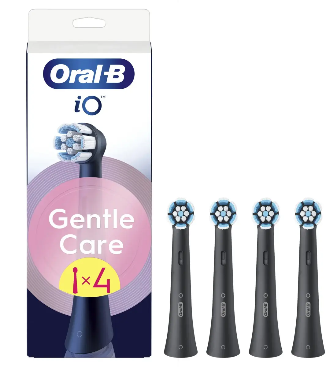Oral B IO Gentle Care Spare Heads for Sensitive Gums Black 4 Pc