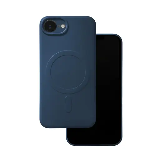 Simple Color Mag чехол с поддержкой MagSafe для телефона iPhone 16e тёмно-синий