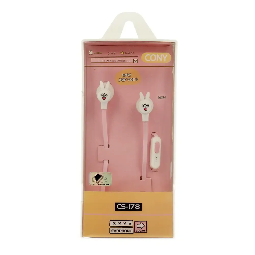 Earphones CASNI - CS-178 with microphone Pink