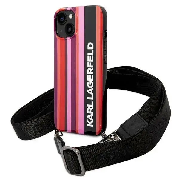 Karl Lagerfeld KLHCP14MSTSTP iPhone 14 Plus 6,7" hardcase różowy|pink Color Stripes Strap