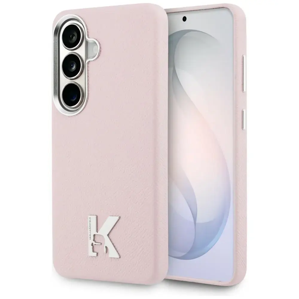 Karl Lagerfeld K Metal Logo maciņš ar MagSafe atbalstu telefonam Samsung Galaxy S26 (S942) rozā