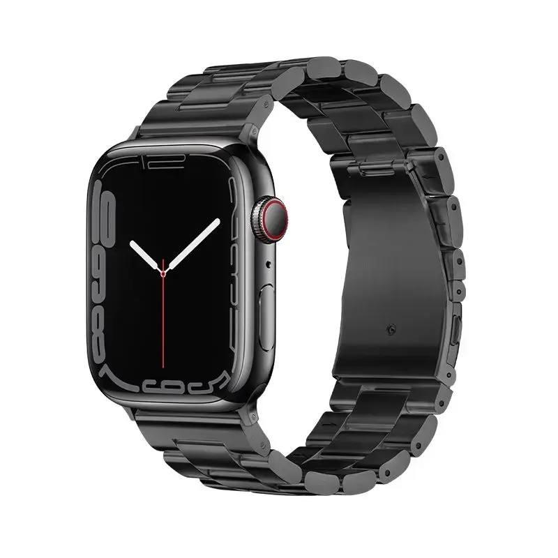 Forcell F-Design viedpulksteņa siksniņa priekš Apple Watch (42/44/45/49 mm) | nerūsējošs tērauds | melna