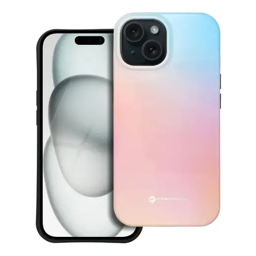 Case for iPhone 15 Forcell F-Protect Mirage compatible with Magsafe Military Drop-Test pinky blue