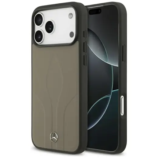 Mercedes Leather The Move maciņš ar MagSafe atbalstu telefonam iPhone 17 Pro Max taupe