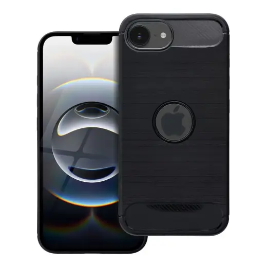 Carbon phone case for iPhone 16e black