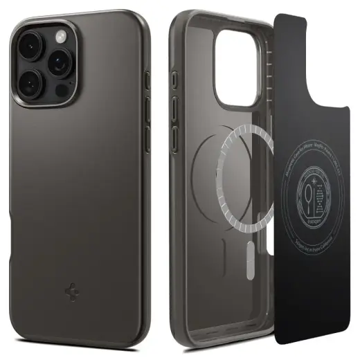 SPIGEN Thin Fit чехол для телефона для iPhone 16 Pro ганметаллический с MagSafe