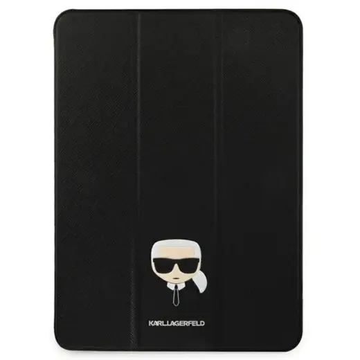 KLFC12OKHK Karl Lagerfeld Head Saffiano Folio Cover for iPad Pro 12.9 Black