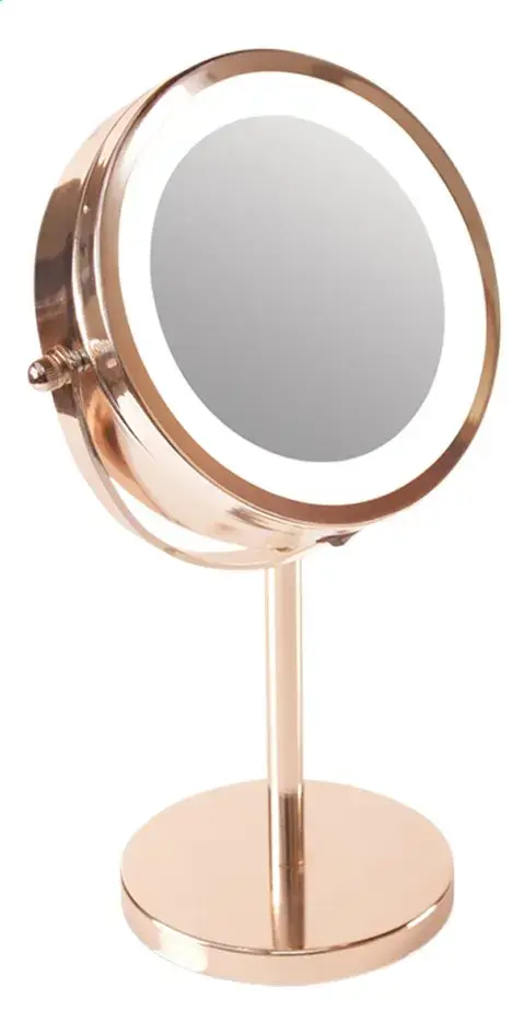 Косметическое зеркало Rio Rose Gold с двусторонней светодиодной подсветкой