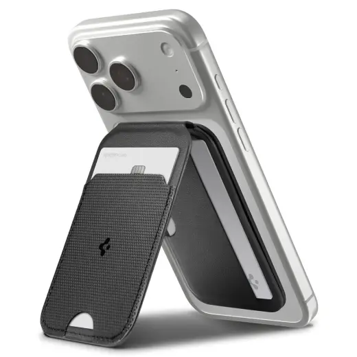 SPIGEN S314-2 SLIM FOLD TRIPOD MAGSAFE UNIVERSAL MAGNETIC CARD HOLDER BLACK