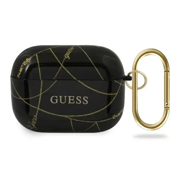 Guess GUACAPTPUCHBK AirPods Pro cover czarny|black Gold Chain Collection