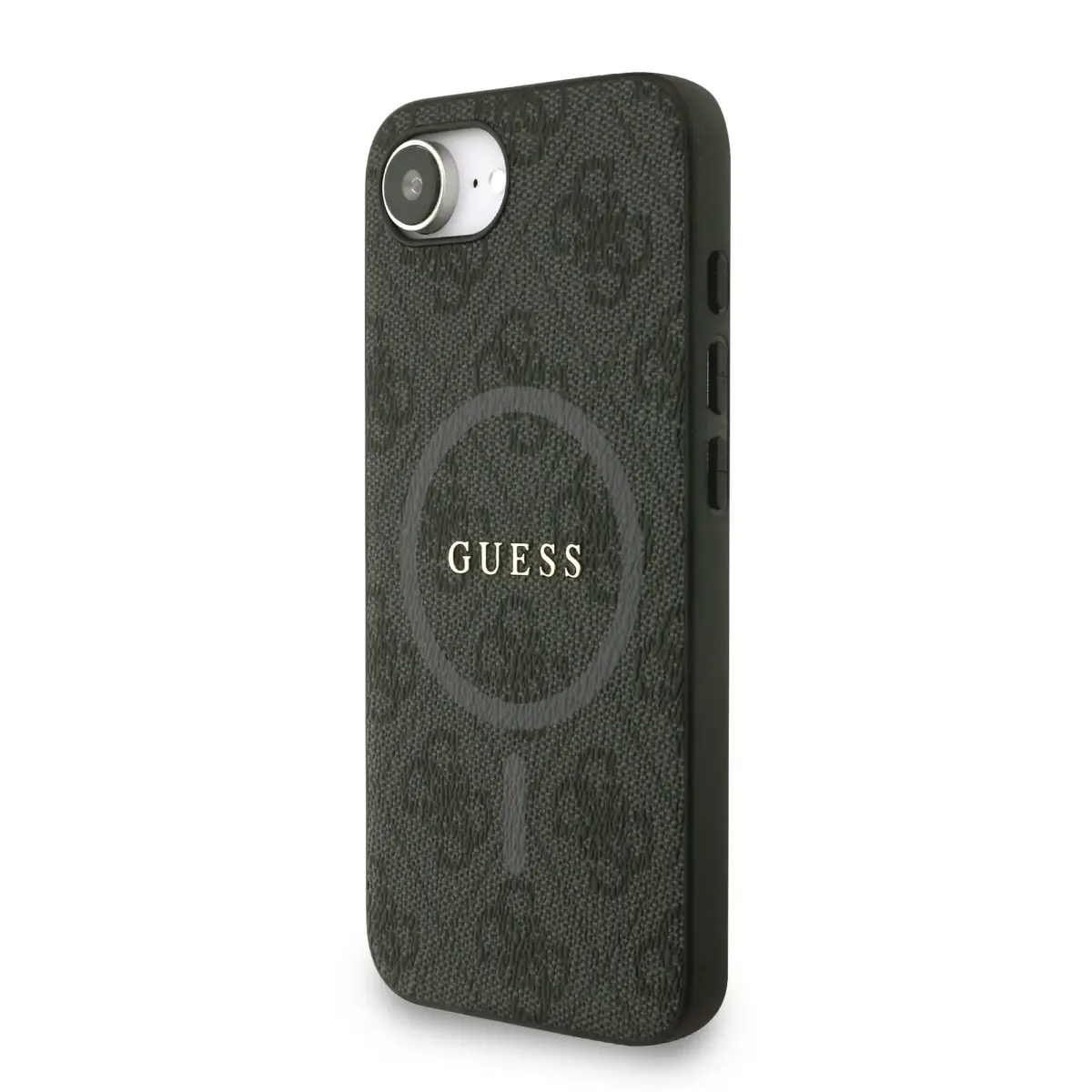 Guess PU Leather 4G Colored Ring Strap MagSafe Case for iPhone 16e Black