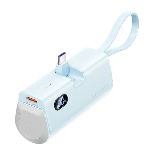 Vention FHQL0 external battery (powerbank) | 4800 mAh | 22.5W | USB-C, Lightning | LED display | blue
