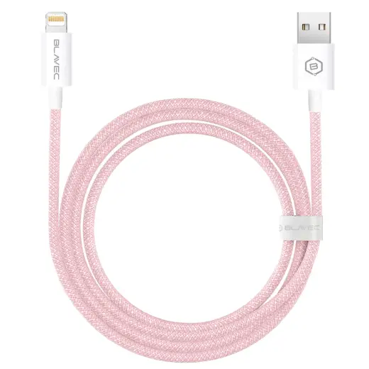 Blavec Candy datu pārraides un uzlādes vads | USB-A uz Lightning | 12W | 3m | rozā