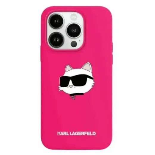 Karl Lagerfeld KLHMP15SSCHPPLF iPhone 15 | 14 | 13 6.1" różowy|fuschia hardcase Silicone Choupette Head MagSafe