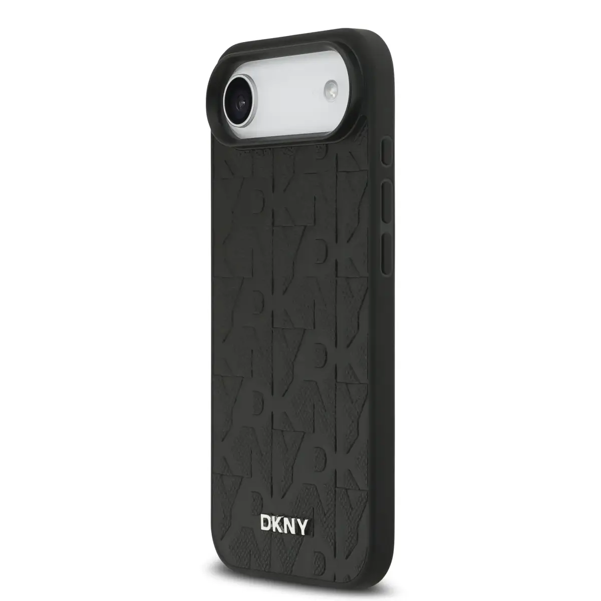 DKNY PU Leather Grid Pattern maciņš telefonam ar MagSafe atbalstu Apple iPhone 17 Air melns