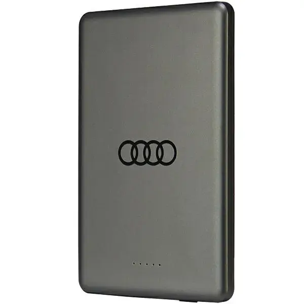 Audi Big Logo ārējais akumulators (powerbank) | 5000 mAh | 15W | USB-C, MagSafe | pelēks