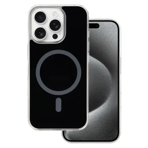 Glossy telefono dėklas su MagSafe palaikymu iPhone 14 Pro juodas